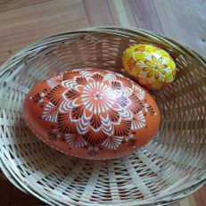Velikonoční kraslice Pštrosí Oranžová