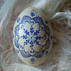 Velikonoční kraslice Pštrosí Bílá