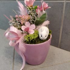 Jarní květináč s králíčkem